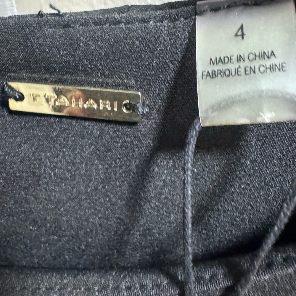 Tahari Black Midi Dress with Gold Accents - Picture 4 of 4